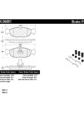 Posi-Quiet Semi-Metallic Brake Pads with Hardware 104.06881                                     - 104.06881 - Image 2