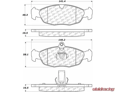 Posi-Quiet Semi-Metallic Brake Pads with Hardware 104.06881 - 104.06881