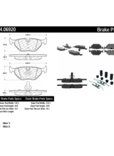 Posi-Quiet Semi-Metallic Brake Pads with Hardware 104.06920                                     - 104.06920 - Image 2