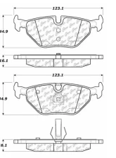 Posi-Quiet Semi-Metallic Brake Pads with Hardware 104.06920                                     - 104.06920 - Image 3