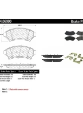 Posi-Quiet Semi-Metallic Brake Pads with Hardware 104.06990                                     - 104.06990 - Image 2