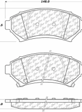 Posi-Quiet Semi-Metallic Brake Pads with Hardware 104.06990                                     - 104.06990 - Image 3