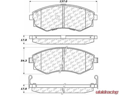 Posi-Quiet Semi-Metallic Brake Pads with Hardware 104.07000 - 104.07000