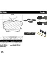 Posi-Quiet Semi-Metallic Brake Pads with Hardware 104.07060                                     - 104.07060 - Image 2