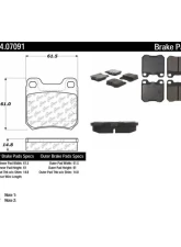 Posi-Quiet Semi-Metallic Brake Pads 104.07091                                     - 104.07091 - Image 2