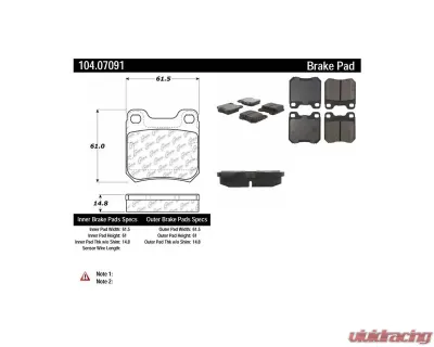 Posi-Quiet Semi-Metallic Brake Pads 104.07091 - 104.07091
