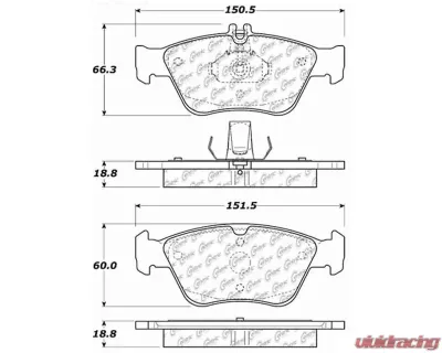 Posi-Quiet Semi-Metallic Brake Pads with Hardware 104.07100 - 104.07100