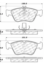 Posi-Quiet Semi-Metallic Brake Pads with Hardware 104.07100                                     - 104.07100 - Image 3