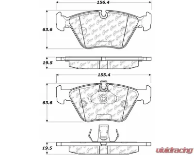 Posi-Quiet Semi-Metallic Brake Pads with Hardware 104.07250 - 104.07250
