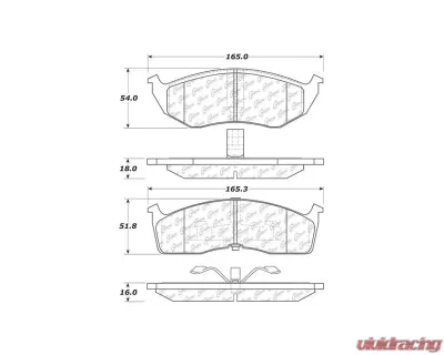 Posi-Quiet Semi-Metallic Brake Pads with Hardware 104.07300 - 104.07300
