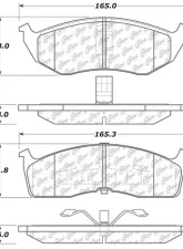 Posi-Quiet Semi-Metallic Brake Pads with Hardware 104.07300                                     - 104.07300 - Image 3