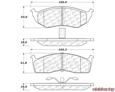 Posi-Quiet Semi-Metallic Brake Pads with Hardware 104.07300 - 104.07300