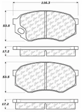 Posi-Quiet Semi-Metallic Brake Pads with Hardware 104.07350                                     - 104.07350 - Image 2