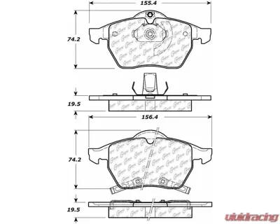 Posi-Quiet Semi-Metallic Brake Pads with Hardware 104.07360 - 104.07360