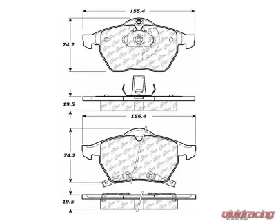 Posi-Quiet Semi-Metallic Brake Pads with Hardware 104.07360 - 104.07360
