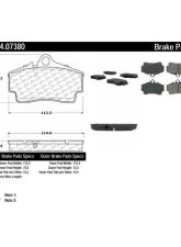 Posi-Quiet Semi-Metallic Brake Pads with Hardware 104.07380                                     - 104.07380 - Image 2