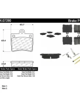 Posi-Quiet Semi-Metallic Brake Pads with Hardware 104.07390                                     - 104.07390 - Image 2