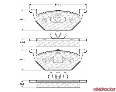 Posi-Quiet Semi-Metallic Brake Pads with Hardware 104.07680 - 104.07680