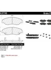 Posi-Quiet Semi-Metallic Brake Pads with Hardware 104.07740                                     - 104.07740 - Image 2
