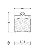 Posi-Quiet Semi-Metallic Brake Pads with Hardware 104.07790                                     - 104.07790 - Image 2