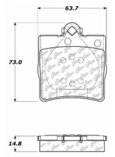 Posi-Quiet Semi-Metallic Brake Pads with Hardware 104.07790                                     - 104.07790 - Image 3