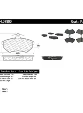 Posi-Quiet Semi-Metallic Brake Pads 104.07800                                     - 104.07800 - Image 2