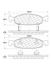Posi-Quiet Semi-Metallic Brake Pads with Hardware 104.07900                                     - 104.07900 - Image 2
