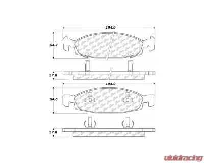 Posi-Quiet Semi-Metallic Brake Pads with Hardware 104.07900 - 104.07900