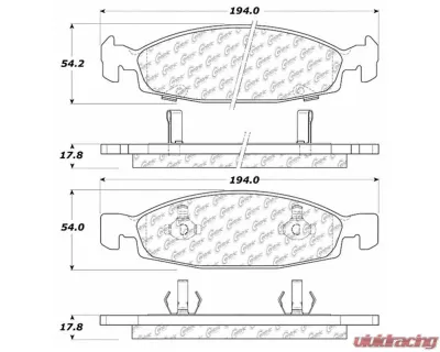 Posi-Quiet Semi-Metallic Brake Pads with Hardware 104.07900 - 104.07900