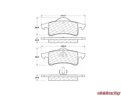 Posi-Quiet Semi-Metallic Brake Pads with Hardware 104.07910 - 104.07910