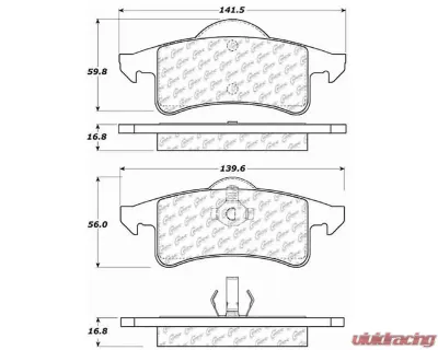 Posi-Quiet Semi-Metallic Brake Pads with Hardware 104.07910 - 104.07910