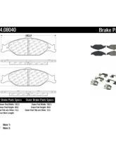 Posi-Quiet Semi-Metallic Brake Pads with Hardware 104.08040                                     - 104.08040 - Image 2