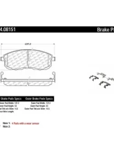 Posi-Quiet Semi-Metallic Brake Pads with Hardware 104.08151                                     - 104.08151 - Image 2