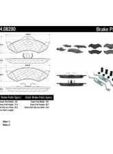 Posi-Quiet Semi-Metallic Brake Pads with Hardware 104.08200                                     - 104.08200 - Image 2
