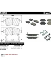 Posi-Quiet Semi-Metallic Brake Pads with Hardware 104.08220                                     - 104.08220 - Image 2