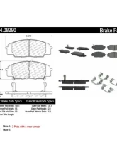 Posi-Quiet Semi-Metallic Brake Pads with Hardware 104.08290                                     - 104.08290 - Image 2