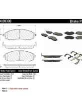 Posi-Quiet Semi-Metallic Brake Pads with Hardware 104.08300                                     - 104.08300 - Image 2