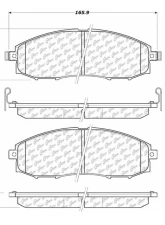 Posi-Quiet Semi-Metallic Brake Pads with Hardware 104.08300                                     - 104.08300 - Image 3