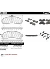 Posi-Quiet Semi-Metallic Brake Pads with Hardware 104.08330                                     - 104.08330 - Image 2