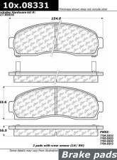 Posi-Quiet Semi-Metallic Brake Pads with Hardware 104.08331                                     - 104.08331 - Image 2