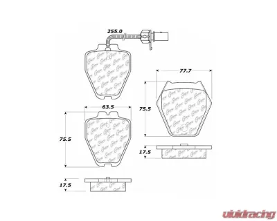 Posi-Quiet Semi-Metallic Brake Pads with Hardware 104.08390 - 104.08390