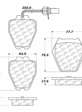 Posi-Quiet Semi-Metallic Brake Pads with Hardware 104.08390                                     - 104.08390 - Image 3