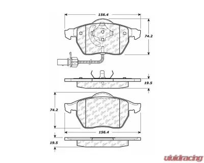 Posi-Quiet Semi-Metallic Brake Pads with Hardware 104.08400 - 104.08400