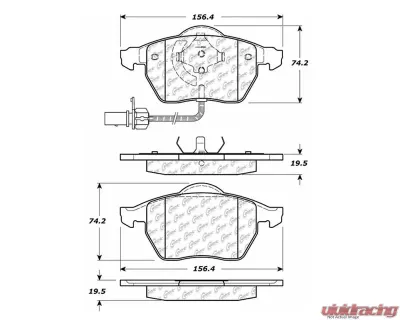 Posi-Quiet Semi-Metallic Brake Pads with Hardware 104.08400 - 104.08400