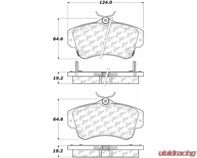 Posi-Quiet Semi-Metallic Brake Pads with Hardware 104.08411 - 104.08411