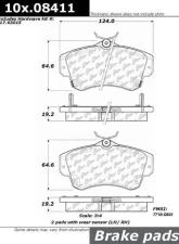 Posi-Quiet Semi-Metallic Brake Pads with Hardware 104.08411                                     - 104.08411 - Image 3