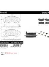 Posi-Quiet Semi-Metallic Brake Pads with Hardware 104.08440                                     - 104.08440 - Image 2
