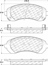 Posi-Quiet Semi-Metallic Brake Pads with Hardware 104.08440                                     - 104.08440 - Image 3
