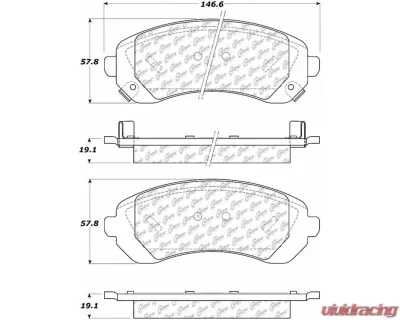 Posi-Quiet Semi-Metallic Brake Pads with Hardware 104.08440 - 104.08440