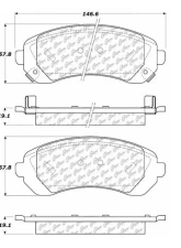 Posi-Quiet Semi-Metallic Brake Pads with Hardware 104.08440                                     - 104.08440 - Image 3